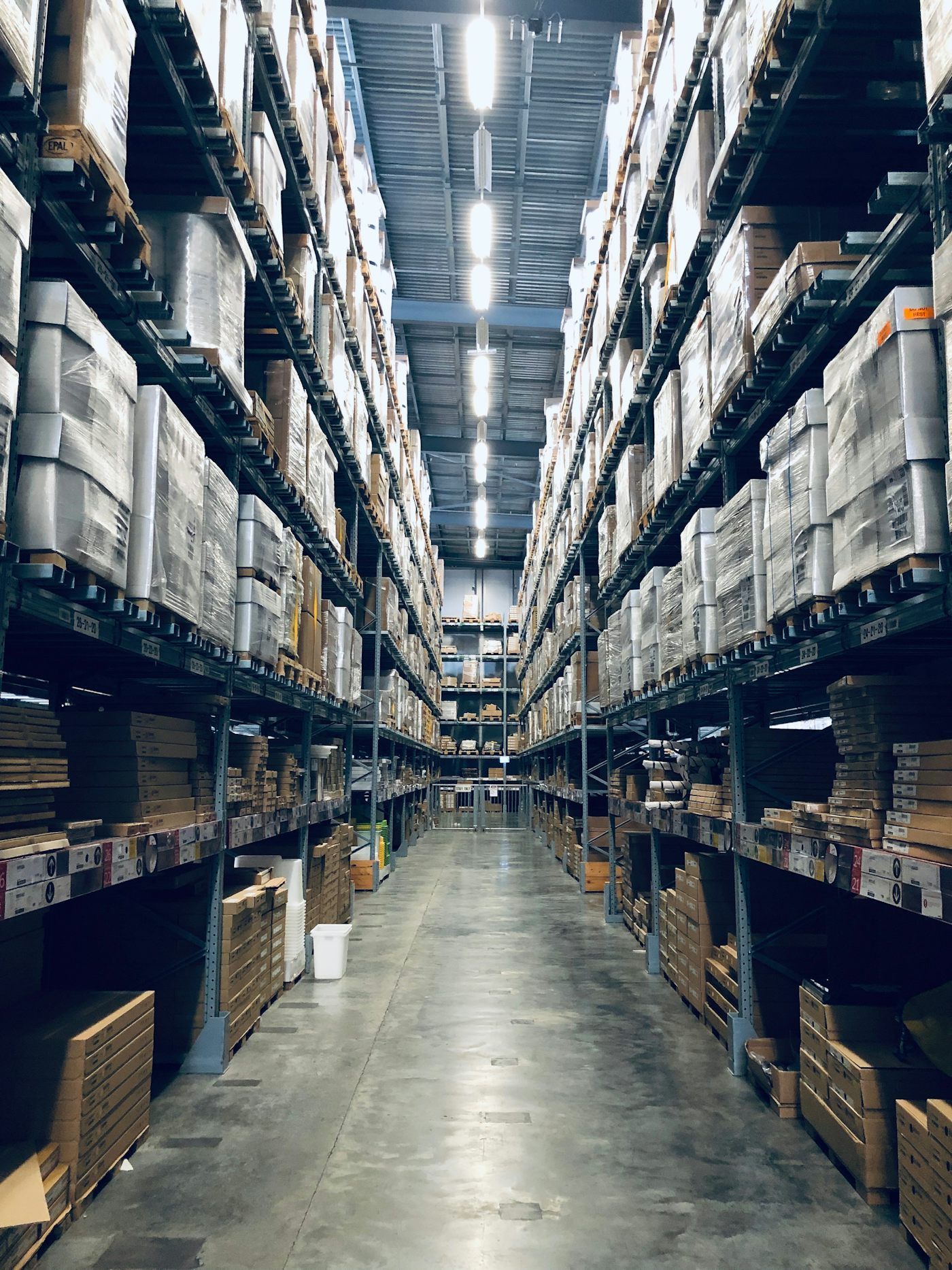 Racking inside a warehouse